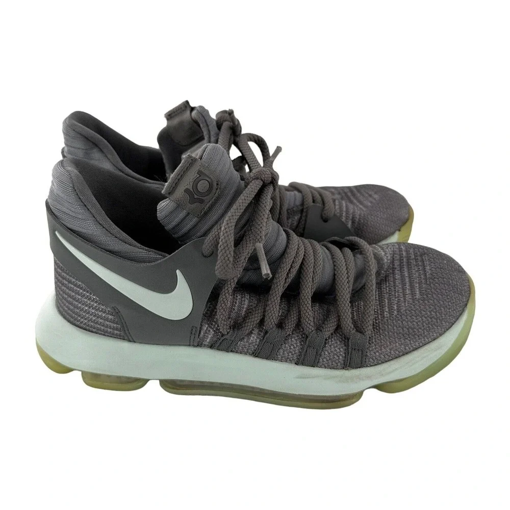 NIKE Zoom Kevin Durant Sneakers KD Cool Gray Mint Green‎ 6.5Y Youth Basketball